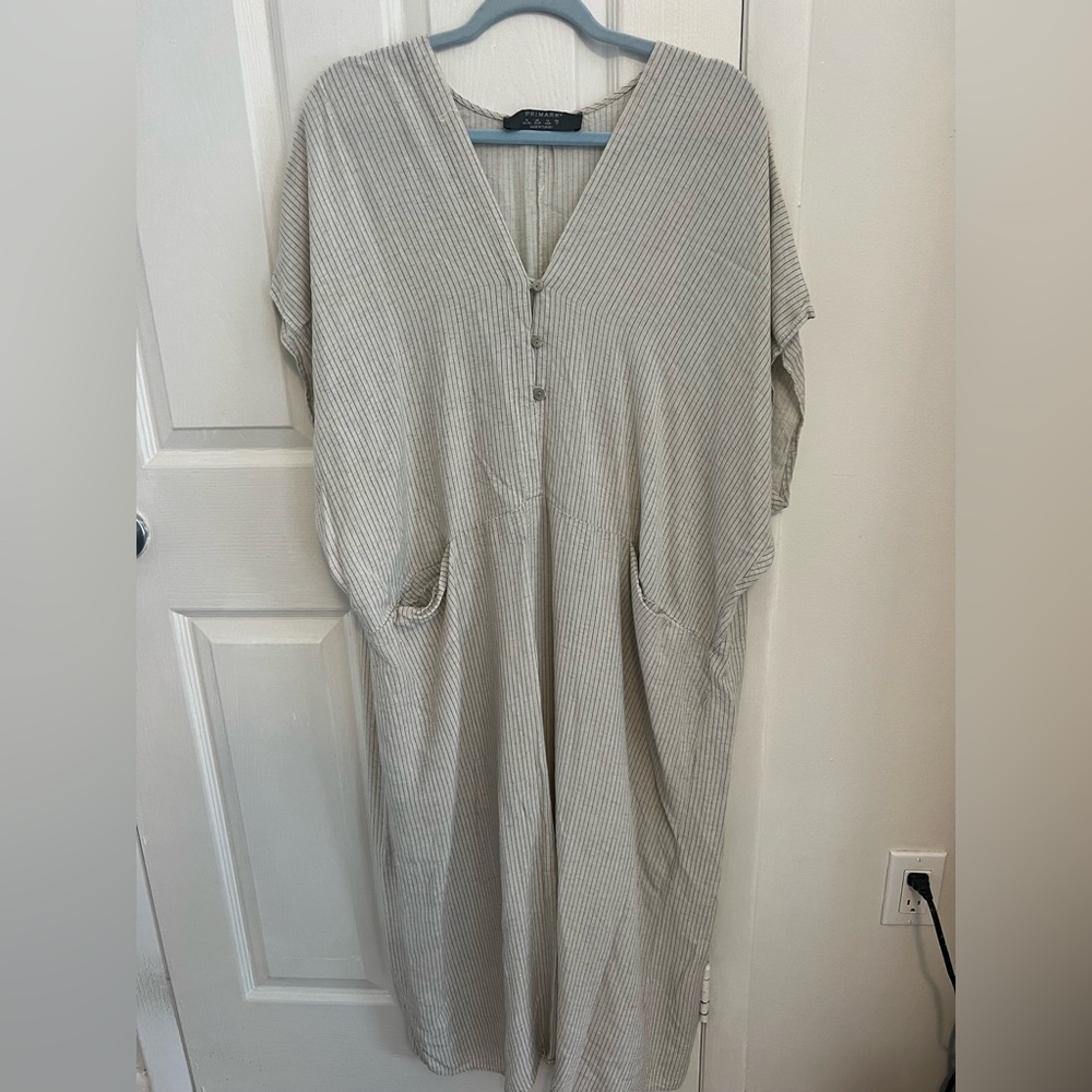 Primark Light Gray Pinstripe Jumpsuit
